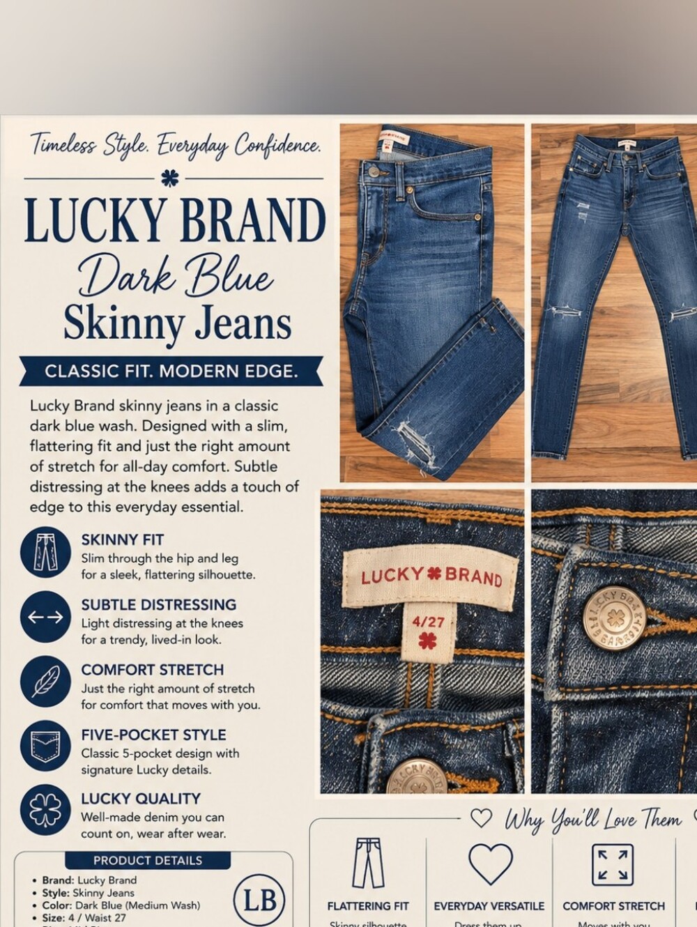 Lucky Brand Dark Blue Skinny Jeans